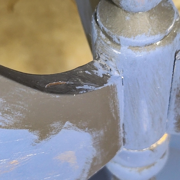 Blue Side Table with Grunge Finish - Picture 6 of 6